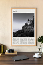 Maine Wall Art  Poster Maine State Black White Poster  Poster Art Gift 1681285000