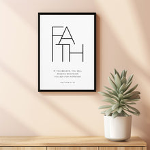 Matthew 21:22 Faith Bible Verse Wall Art - Modern Minimalist Decor for Inspirational Christian Living