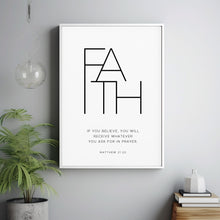Matthew 21:22 Faith Bible Verse Wall Art - Modern Minimalist Decor for Inspirational Christian Living