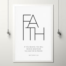 Matthew 21:22 Faith Bible Verse Wall Art - Modern Minimalist Decor for Inspirational Christian Living