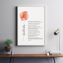 Matthew 5310 The Beatitudes Floral Bible Verse Poster Wall Art Decor, Aesthetic Christian Scripture Poster