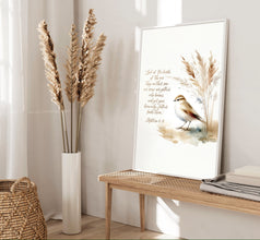 Matthew 626 Look at the Birds Canvas Wall Art Poster Modern Bible Quote Watercolor Scripture Print Boho Christian Living Room Easter Print 1673626818