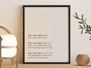 May The Lord Bless You and Keep You, Minimal Bible Poster - Aaron's Blessing, The Benediction - Gift for Christian Homes (Physical Print) 1599706103