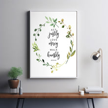 Micah 6:8 Act Justly Bible Verse Wall Art - Inspirational Scripture Poster for Christian Wall Decor