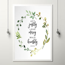 Micah 6:8 Act Justly Bible Verse Wall Art - Inspirational Scripture Poster for Christian Wall Decor