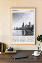 Michigan Wall Art  Poster Michigan State Black White Poster  Poster Art Gift 1681281622