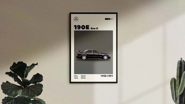 Mid-Century Mercedes 190e Evo II Inspired Poster 1313230770