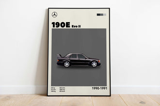 Mid-Century Mercedes 190e Evo II Inspired Poster 1313230770