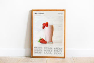 Milkshake Poster Strawberry Kitchen Decor Wall Art  Poster Milkshake Poster  Poster Art Gift 1687985634