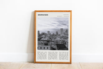 Milwaukee Wisconsin Wall Art  Poster Milwaukee Wisconsin Black White Poster  Poster Art Gift 1680436476
