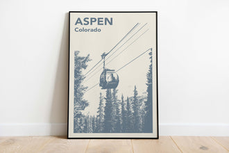 Minimalist Aspen Poster-- for ski enthusiast-- Wall Art 1171486467