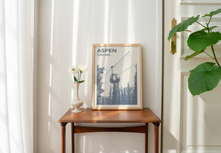 Minimalist Aspen Poster-- for ski enthusiast-- Wall Art 1171486467
