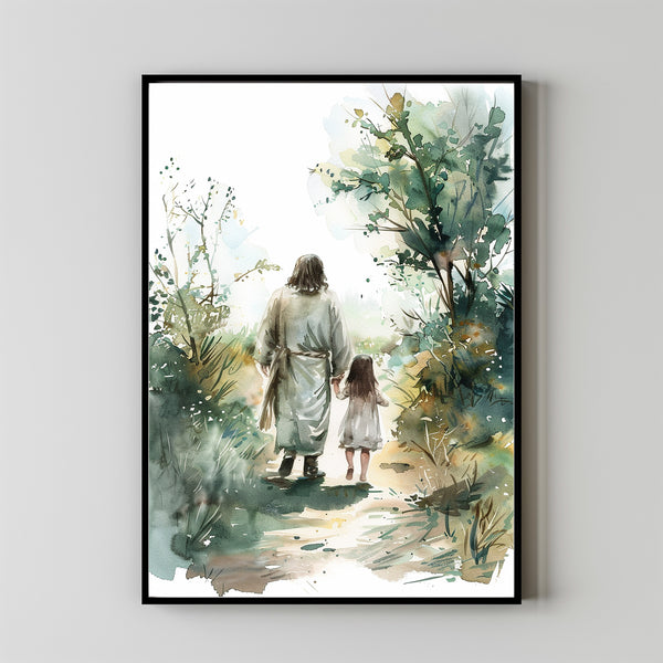 Show Her the Way Home, Christian Art, Jesus and Little Girl, Jesus Saves Girl, Jesus Wall Art, Jesus SVG, Jesus and Girl Painting
