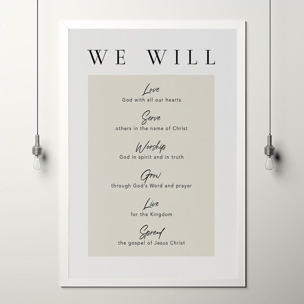 Mission Statement Christian Print - Inspirational Poster for Church Decor and Christian Wall Decor