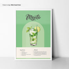 Mojito Recipe Poster  Classic Cocktail Recipes Poster  Colorful Cocktail Print  Cocktail Posters  Bar Cart Wall Art  Mojito Poster 1668392730