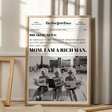 Mom, I Am A Rich Man Print  Aesthetic Poster Feminist Print Trendy Newspapers Print New York News Print  High Quality 1638001577