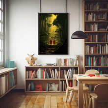 Monks Walk in the Bamboo Forest Poster - Serene Mountain Wall Art | Buddhist Home Decor | Tranquil Fighter Wall Art