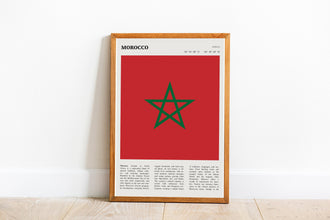 Morocco Flag Wall Art  Poster Morocco North Africa Rabat Black White Poster  Poster Art Gift 1690282392