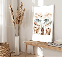 Moses Parting Crossing Red Sea Canvas Wall Art Poster Holy Modern Bible Art Birthday Gift Watercolor Christian Boho Print Home Easter Print 1656318979