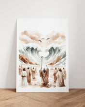 Moses Parting Crossing Red Sea Canvas Wall Art Poster Holy Modern Bible Art Birthday Gift Watercolor Christian Boho Print Home Easter Print 1656318979