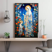 Mother Mary and Adult Jesus Poster - Serene Garden Wall Art | Ideal Gift for Catholics