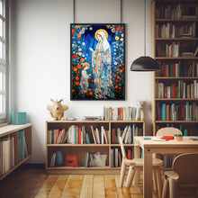 Mother Mary and Adult Jesus Poster - Serene Garden Wall Art | Ideal Gift for Catholics