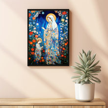 Mother Mary and Adult Jesus Poster - Serene Garden Wall Art | Ideal Gift for Catholics