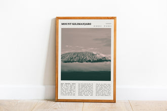 Mount Kilimanjaro Wall Art  Poster Mount Kilimanjaro Tanzania Black White Poster  Poster Art Gift 1685681036
