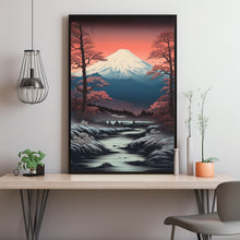 Mountain Fuji in Moonlight Kawai Poster - Exquisite Fuji Oil Painting | Ideal Gift and Wall Art