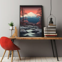 Mountain Fuji in Moonlight Kawai Poster - Exquisite Fuji Oil Painting | Ideal Gift and Wall Art