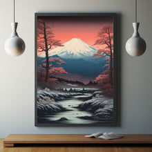 Mountain Fuji in Moonlight Kawai Poster - Exquisite Fuji Oil Painting | Ideal Gift and Wall Art