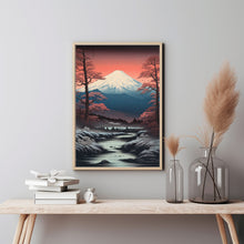 Mountain Fuji in Moonlight Kawai Poster - Exquisite Fuji Oil Painting | Ideal Gift and Wall Art