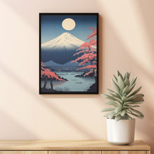 Mountain Fuji in Moonlight Kawai Poster - Exquisite Fuji Oil Painting | Ideal Gift and Wall Art