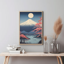 Mountain Fuji in Moonlight Kawai Poster - Exquisite Fuji Oil Painting | Ideal Gift and Wall Art