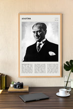 Mustafa Kemal Ataturk Wall Art Poster Gazi Mustafa Kemal Atatürk Black White Poster  Poster Art Gift 1649932011