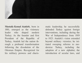 Mustafa Kemal Ataturk Wall Art Poster Gazi Mustafa Kemal Atatürk Black White Poster  Poster Art Gift 1649932011