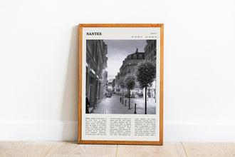 Nantes France Wall Art  Poster Nantes France Black White Poster  Poster Art Gift 1681841962