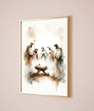 Nativity Scene Print Canvas Wall Art Poster Holy Modern Bible Art Birthday Gift Watercolor Christian Boho Wall Art Print Home Easter Print 1642837726
