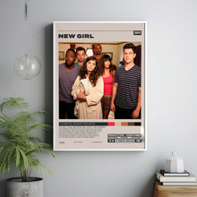 New Girl Poster, Elizabeth Meriwether, Minimalist Tv Series, Vintage Retro Art Print