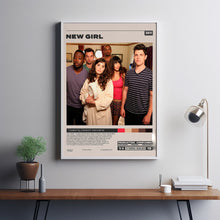 New Girl Poster, Elizabeth Meriwether, Minimalist Tv Series, Vintage Retro Art Print