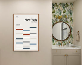 New York Print, New York Travel Poster, New York Minimalist, Mid-Century Design, Abstract Wall Art, Geometric Art Print, Abstract Print 1102028108