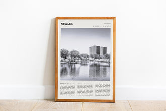 Newark New Jersey Wall Art  Poster Newark New Jersey Black White Poster  Poster Art Gift 1685492164
