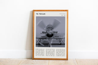 North American T-6 Texan Wall Art  Poster T6 Texan Trainer Aircraft Black White Poster  Poster Art Gift 1688317622