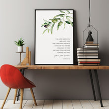 Numbers 62426 Poster Olive Branch Bible Verse Wall Art, The Blessing Poster, Botanical Christian Scripture Artwork