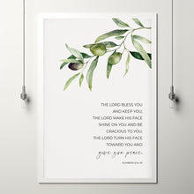 Numbers 62426 Poster Olive Branch Bible Verse Wall Art, The Blessing Poster, Botanical Christian Scripture Artwork