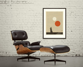 OBI-WAN KENOBI Inspired Art Print Poster - 18 x 24 Lithograph, Mid-Century Modern, Star Wars, Swiss, Collage, Suns, Vintage 1250760109