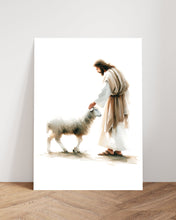 Parable of the Lost Sheep Canvas Wall Art Poster Jesus leaves the 99 Modern Bible Gift Watercolor Boho Christian Print Room Home Decor Frame 1671423983