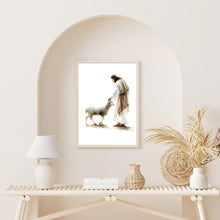 Parable of the Lost Sheep Canvas Wall Art Poster Jesus leaves the 99 Modern Bible Gift Watercolor Boho Christian Print Room Home Decor Frame 1671423983