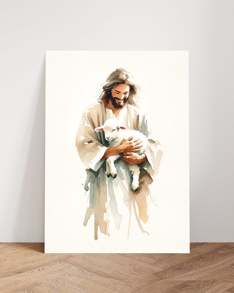 Parable Poster Parable of the Lost Sheep Canvas Wall Art Poster Jesus leaves the 99 M ...
