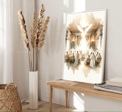 Pentecost Canvas Wall Art Poster Holy Spirit Modern Bible Art Baptism Gift Watercolor Boho Christian Print Living Room Home Easter Print 1642898008